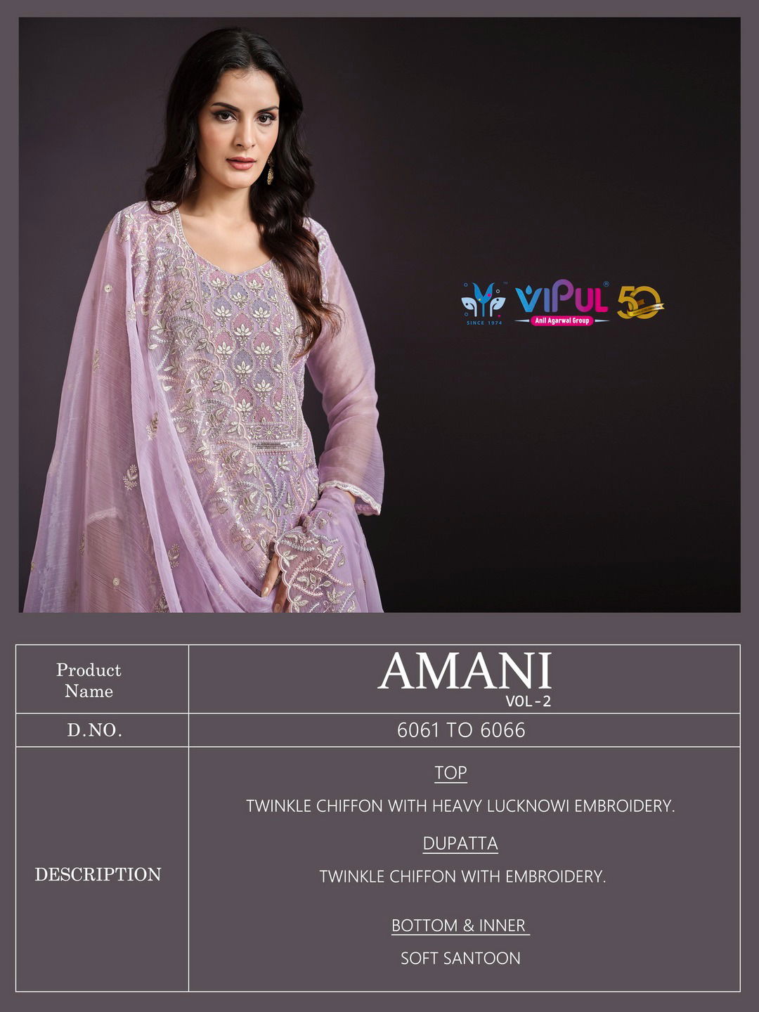 Amani Vol 2 By Vipul Chiffon Embroidered Salwar Suits Wholesale Shop In Surat
